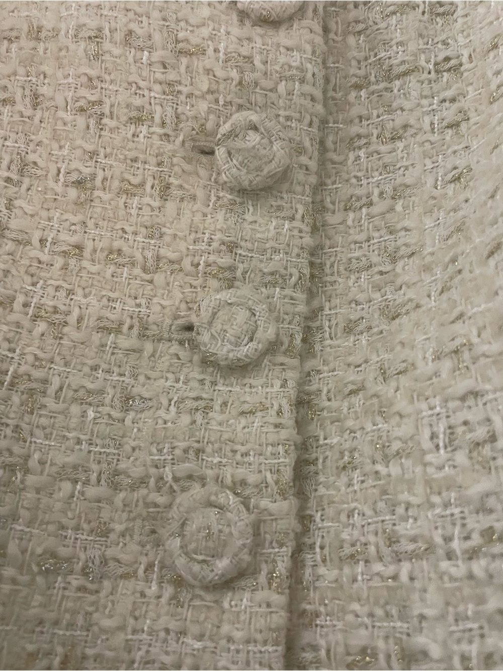 Elegant Women's Cream Tweed strapless top - Picture 2 of 3